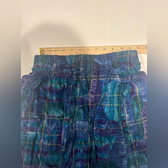 Maren VTG Midi Skirt Women’s Medium Watercolor Tassels Boho Blue Purple - Picture 6 of 7